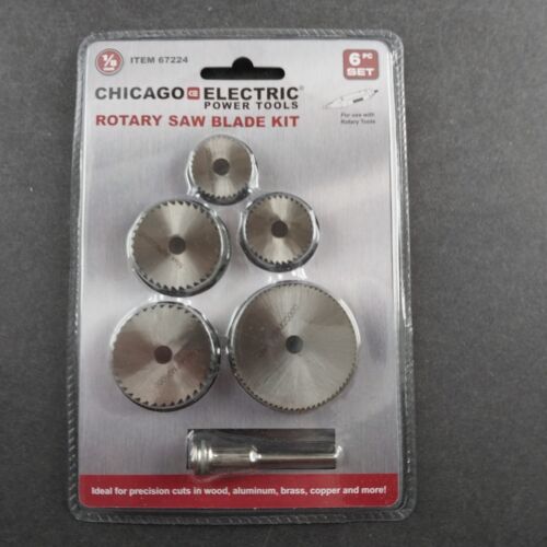 6 Pc Rotary Saw Blade Kit Chicago Electric Power Tools New 1/8 Shank Harbor Frt