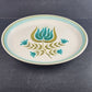 Tulip Time 14" Oval Serving Platter Franciscan Earthenware Blue Green Tulip Rim