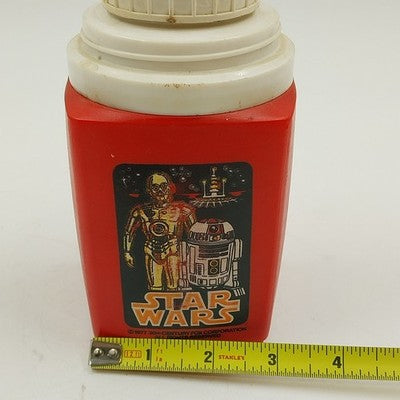 Vintage 1977 Star Wars Thermos King Seeley Red White C-3PO R2-D2 No Cup