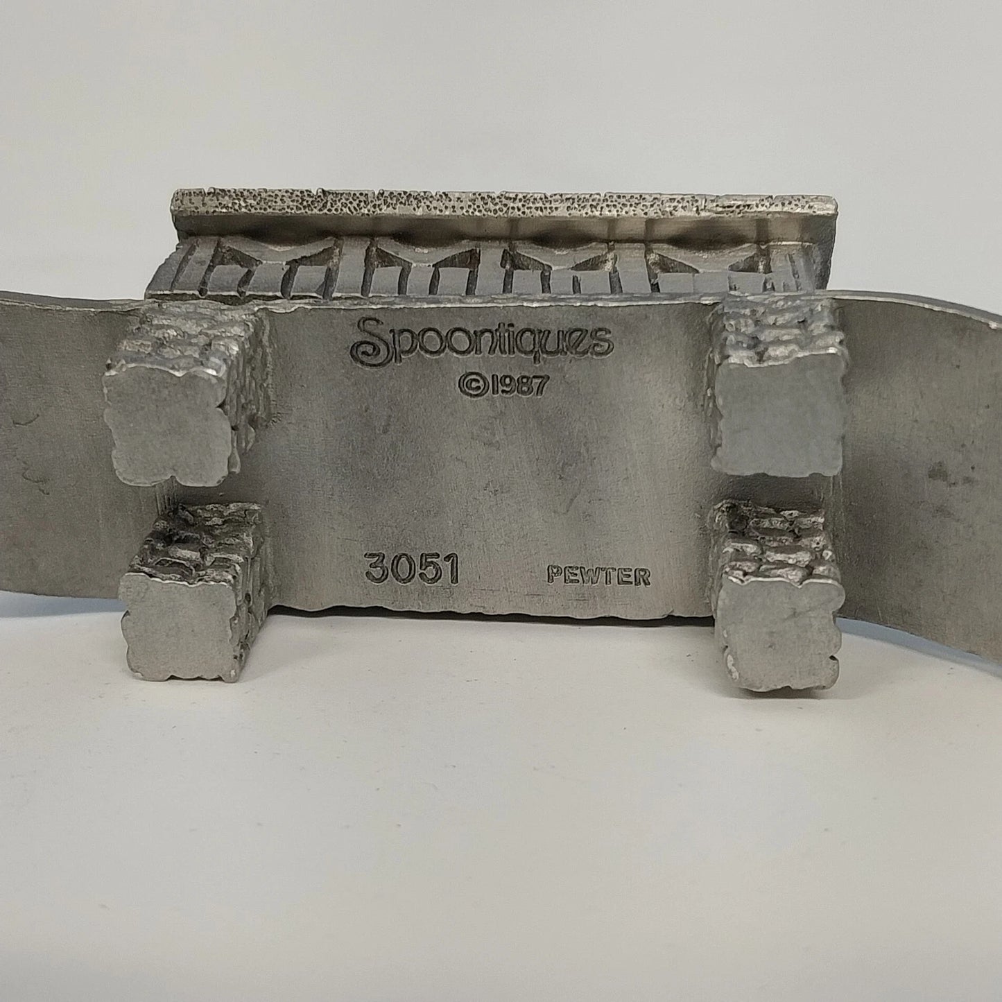 Spoontiques Covered Bridge Pewter Miniature Figurine 3051 1987 Vintage