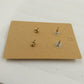 Set of 2 Stud Earrings Silver Tone with Purple and Blue Rhinestones