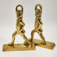 Virginia Metalcrafters Pair of Brass Hessian Soldiers Door Stoppers Bookends Vtg