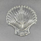 Clamshell Divided Crystal Glass Serving Dish 6"x1" 1950s Vintage