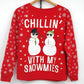 Freeze Chillin' With My Snowmies Sweatshirt Juniors 11-13 Christmas Snowman Vtg