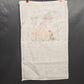 1979 Calendar Kitchen Linen Towel HAPPINESS IS Girl Petting A Dog Vintage