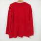 French Laundry Christmas Sweater Large Red Silver Fuzzy Deer Snowflake Slits Vtg