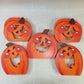5 Halloween Wooden Pumpkin Plaque Jack O Lanterns 3 Designs Orange Happy Faces