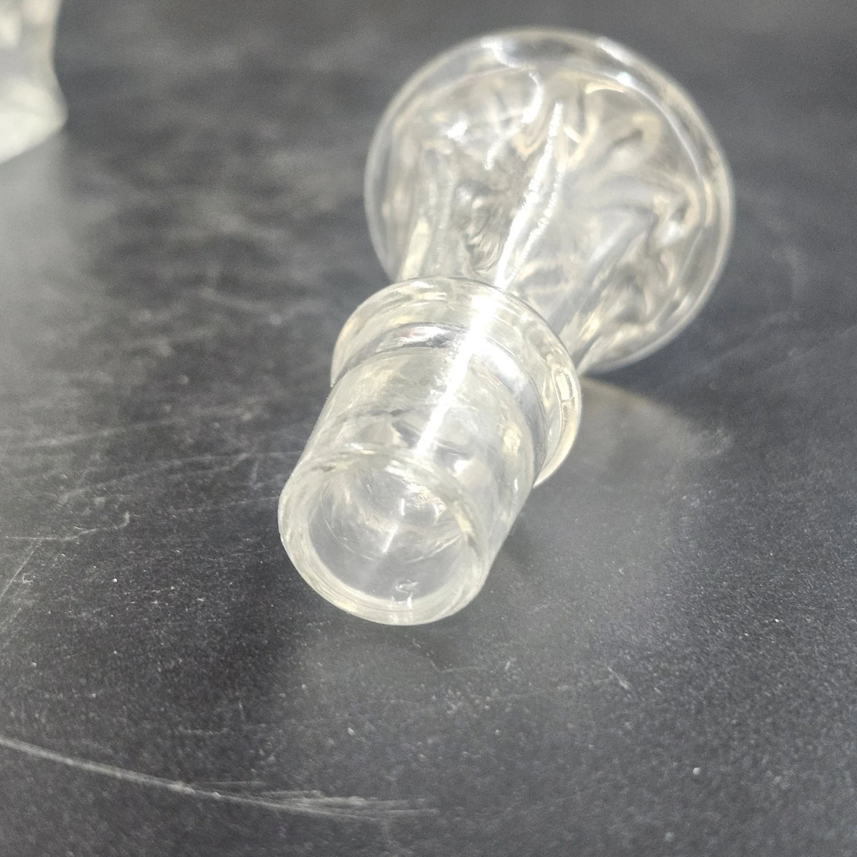 Anchor Hocking Early American PresCut Star of David Glass Cruet Stopper 7.75"x3"