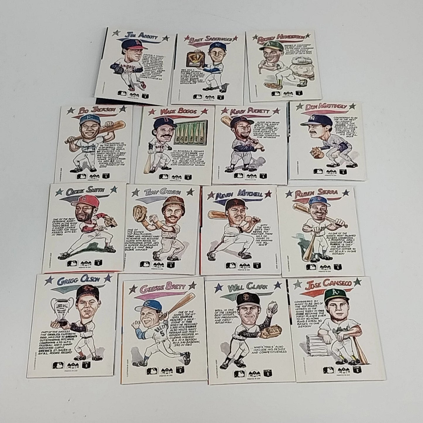 1990 Collect-A-Books Baseball Cards Lot of 15 MLB Mini Book Cards Vintage