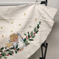Holly & Angels 42" Round Christmas Tablecloth Counted Cross Stitch Stars