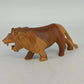 Hand Carved Wood Lion Sculpture Roaring African Folk Art Figure 9" Vintage