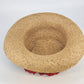 Eric Javits Luxury Squishee Sun Hat Beige Packable Woven Rose Brim Hatpin Vtg