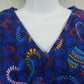 B Scrubs Blue Pattern Uniform Top Womens 1XL 3 Pocket Scrubs NWT