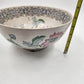 Macau Large Open Bowl 10"x4.5" Hand Painted Pink Blue Floral Design Vintage
