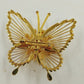 Monet Gold Tone Butterfly Filigree Wire Winged Brooch w Faux Pearl Pin Jewelry