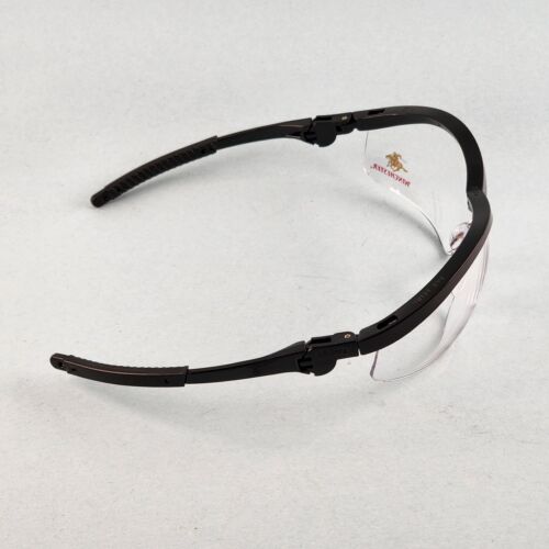 Crews Winchester 110 Safety Glasses Black Frames Clear Scratch Resistant Lens