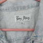 Paris Blues Cropped Denim Jacket Women's Small Light Wash Short Sleeve Button