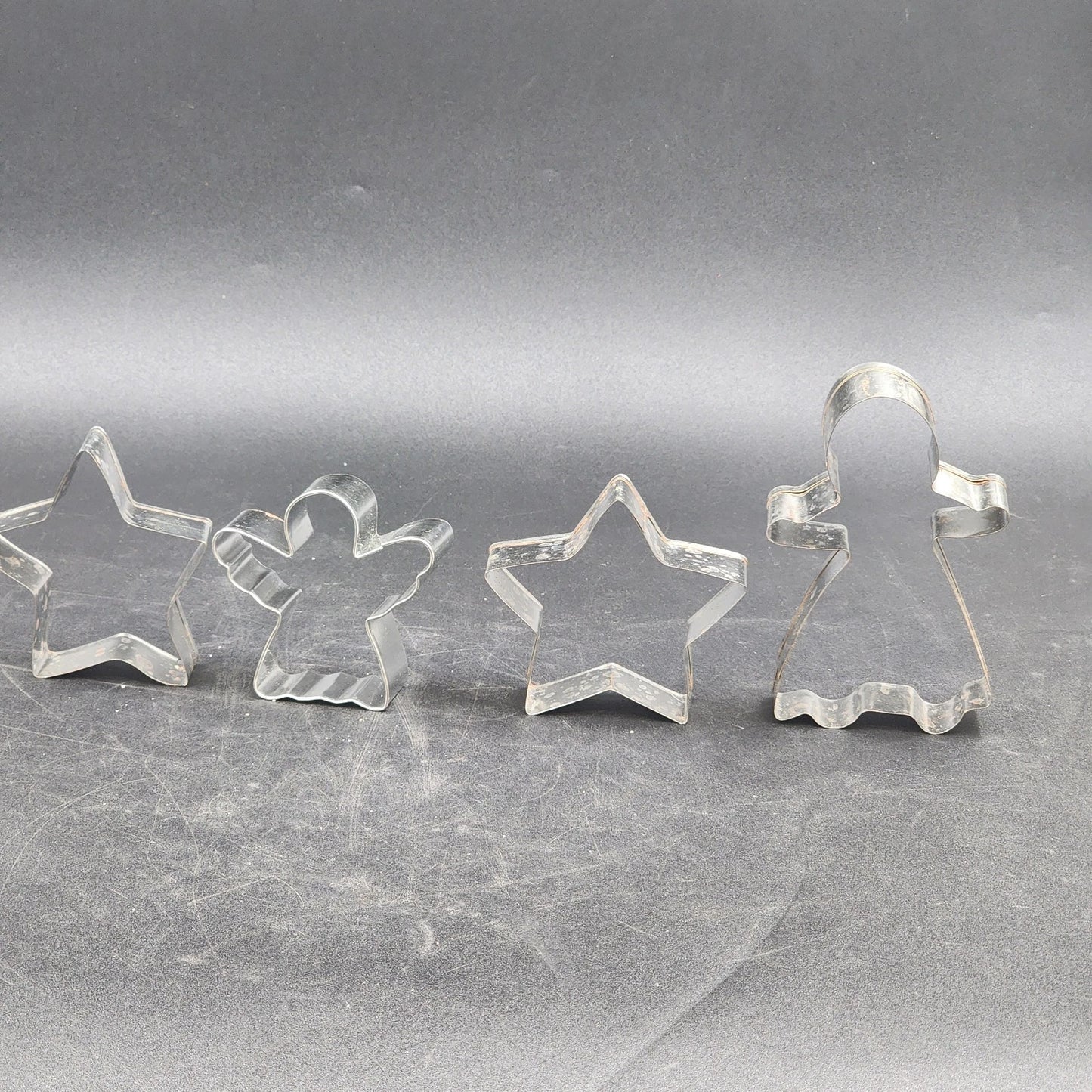 16 Metal Christmas Cookie Cutters Assorted Angel Star Tree Bell Reindeer etc.