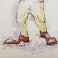 Framed Print Sketch of Clown Playing Horn Orange Watercolor Tony Oswald Signed