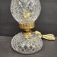 Waterford Crystal Hurricane Table Lamp 13" Tulip Style Clear Glass Brass Accents