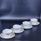 Corelle Butterfly Gold Cups Saucers Set 4 Vintage