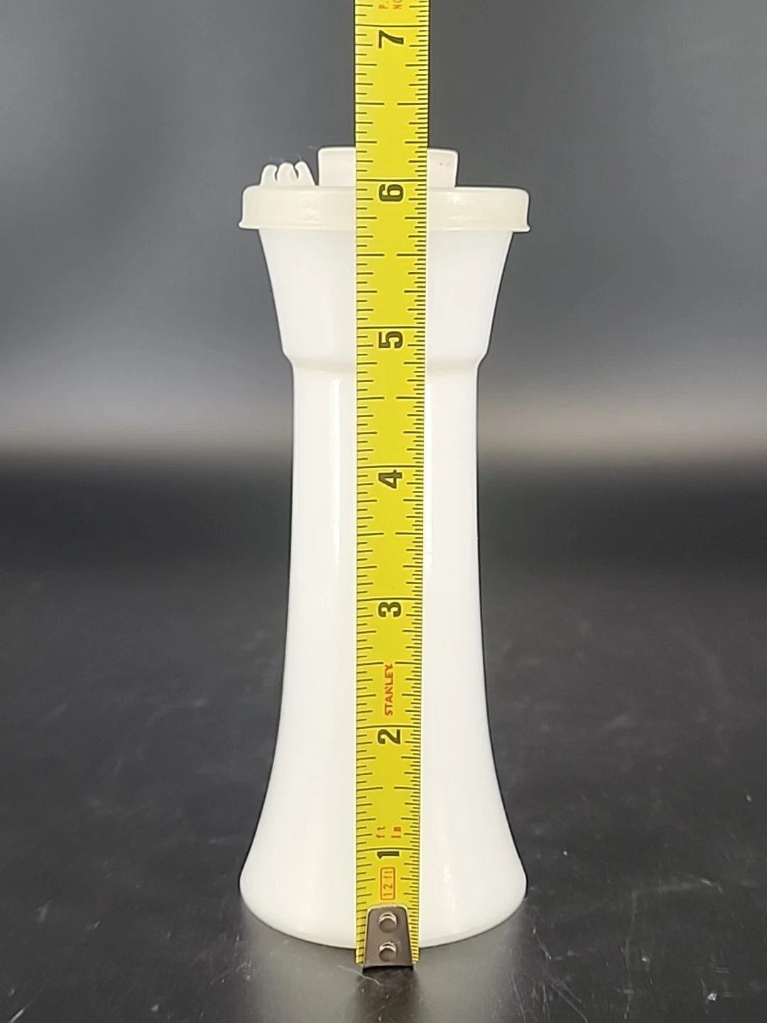 Tupperware Hourglass Salt Pepper Shakers 6" Tall 152-1 No Caps Vintage MCM White