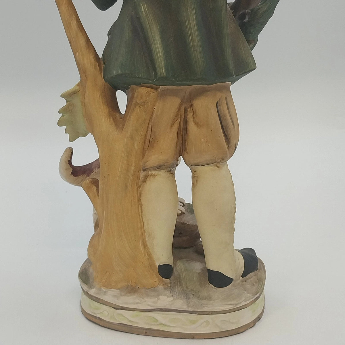 ARDCO Hunter Man & Wood Gatherer Woman Figurines Pair w Dogs 15" Japan Vintage