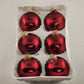 Christmas By Krebs Glass Ornaments 6 pk Red Crimson Jewel Vintage Crown Top 2.5"