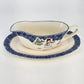Thomson Pottery Snowman Gravy Boat and Underplate Set Christmas Holiday China