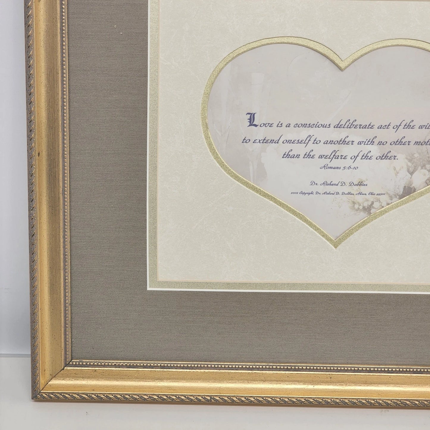 Love Verse Frames To Remember by Dr Dobbins Framed Wall Decor Ornate Gold Heart