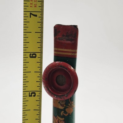Metal Tin Lithograph Horn Kazoo 6.75" Cartoon Characters Toy Musical Instrument