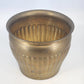 Brass Planter Pot Ribbed Fluted Bowl India 9.5" Indoor Outdoor Plant Decor Vtg