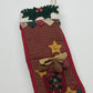 Tender Heart Treasures Moose Plaid Applique Christmas Stocking 18" Vtg 1999