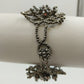 Metallic Grey Faux Pearl Chain Bracelet Faceted Beads Mesh Design 7.25"