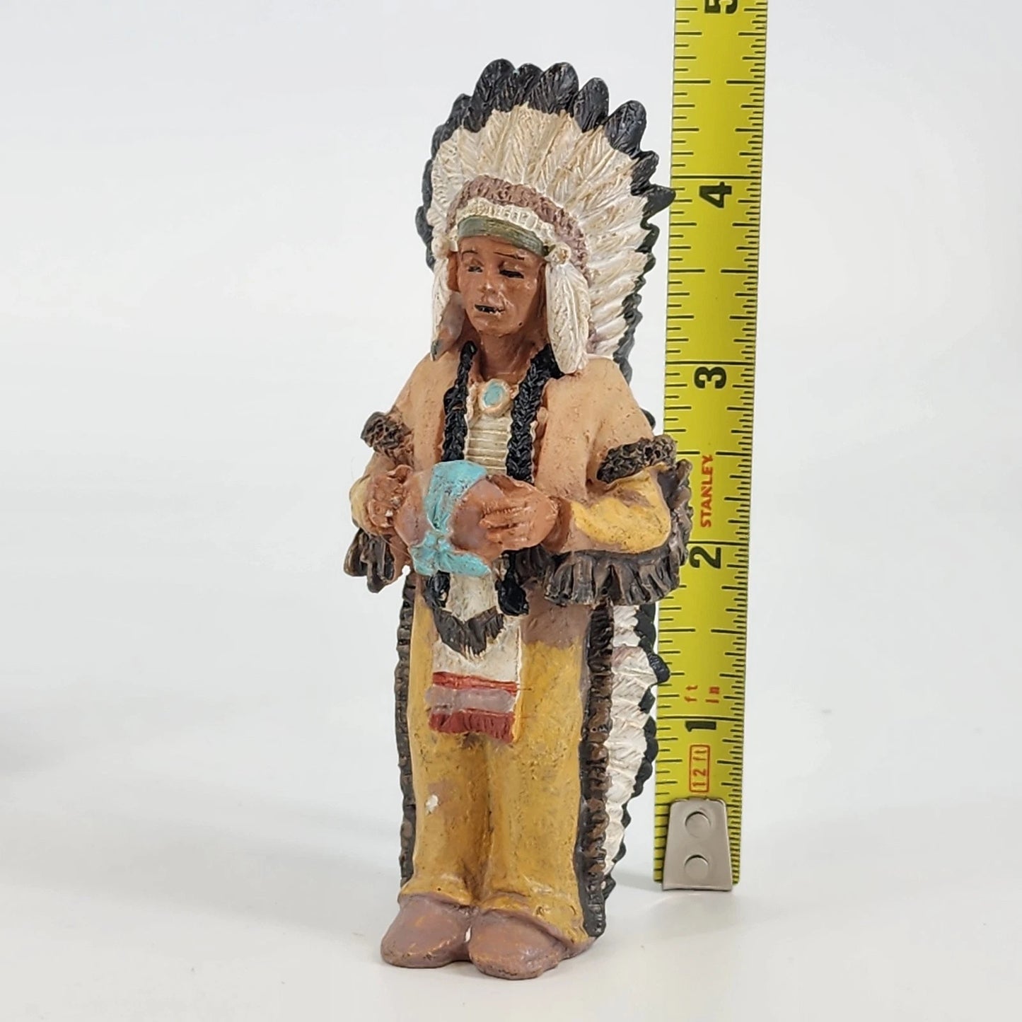 10 pc Native American Set Resin Collectible Figurines 7 People Eagle Horse Bison