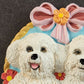 Bichon Frise Refrigerator Magnet 2 Puppies in Basket Figurine Willabee Ward MBI