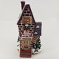 Toy Shop Christmas Cozy Lites Band Design 12" Ceramic Tea Light House 2001 China