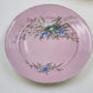 Pink Porcelain Dessert Plates Set 4 Birds Nest Blue Flowers Gold 7.5" Vintage
