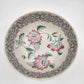 Macau Large Open Bowl 10"x4.5" Hand Painted Pink Blue Floral Design Vintage