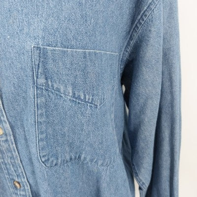 Cambridge Dry Goods Women’s Denim Shirt Size Large Long Sleeve Button Up Blue