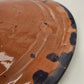French Ceramic Centerpiece Bowl Cobalt Blue Glaze Silver Hand Carved Shell Inlay