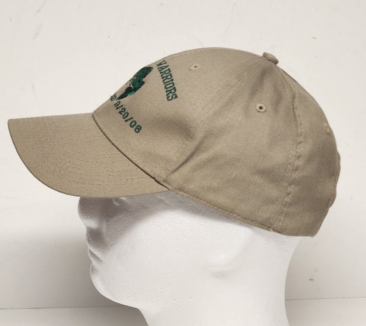 Walleye Warriors Flag Island 2008 Fishing Hat Tan Hook Loop Size Adjustment Cap