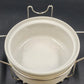 Simpson Ovenstone Casserole Dish with Lid & Silver Plated Serving Caddy 8" Vtg