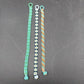 Lot of 3 Seed Beaded Bracelets Daisy Floral Turquoise & Multicolor Pattern 7 in