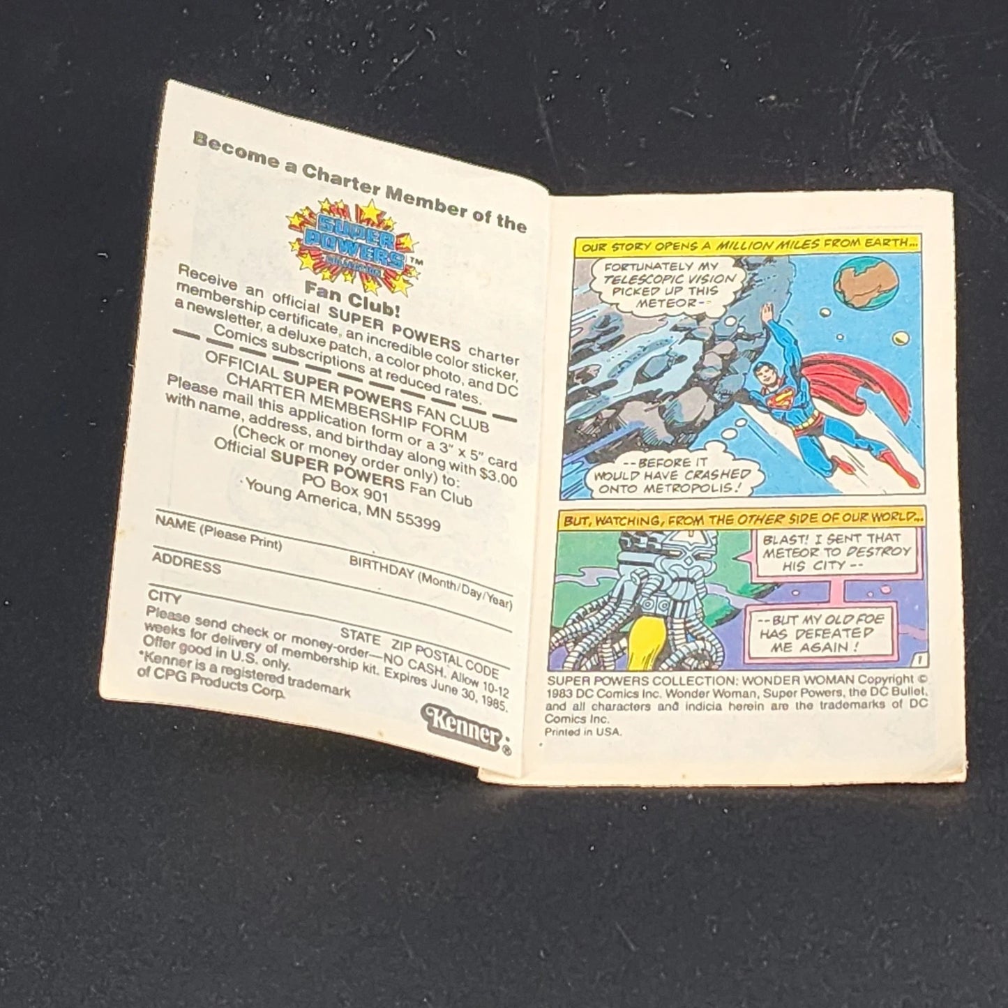 Kenner DC Super Powers Collection Wonder Woman Mini Comic Book #3 1983 Vintage