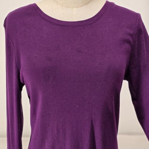 Merona T-Shirt Dark Purple Long Sleeves Size Large Women's Comfortable Cotton