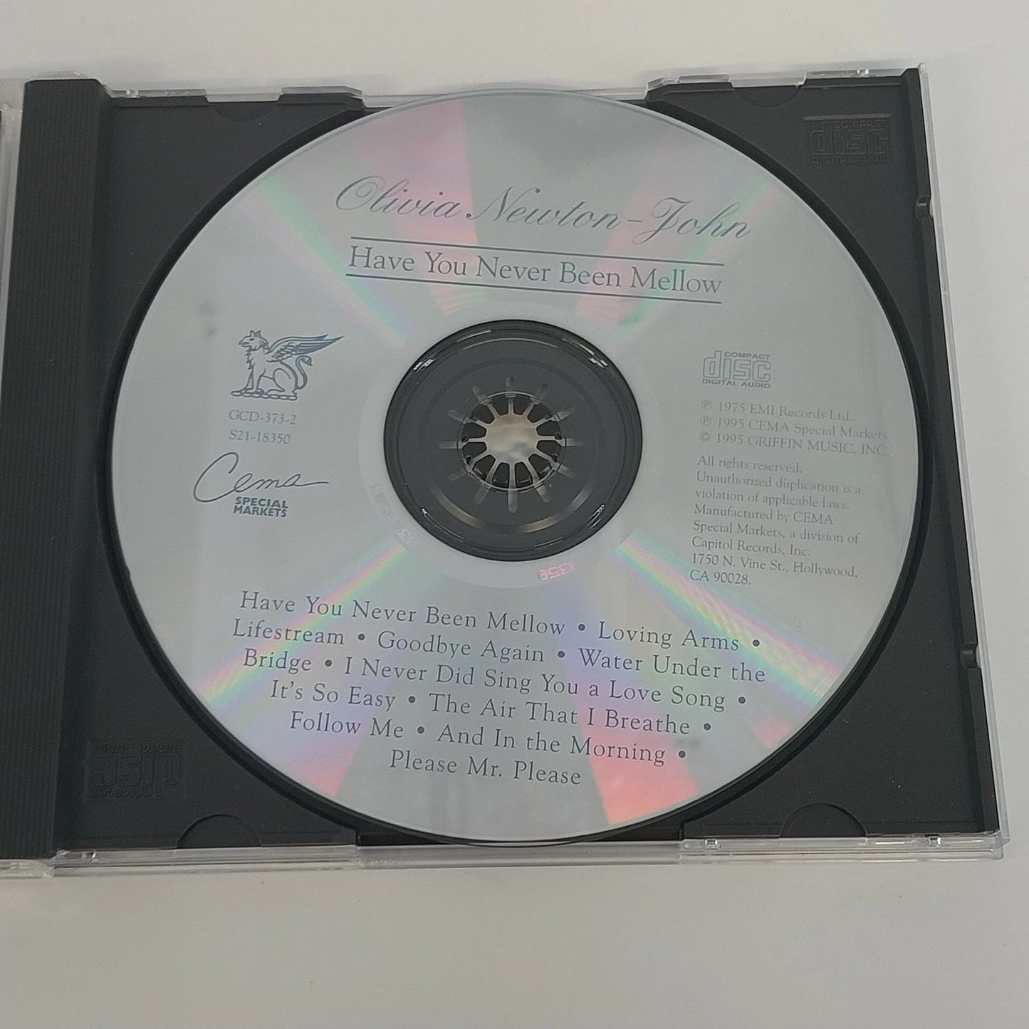 Olivia Newton-John Have You Never Been Mellow CD Griffin GCD-373-2 Album 1995