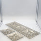 Gold White Floral Glass Serving Platter & 2 Side Dishes 3 Piece Set 22" Vintage
