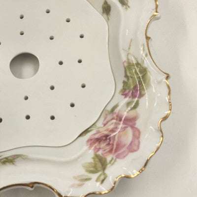Rosenthal RC Monbijou Butter Dish Pink Roses Gold Trim Bavaria 7"