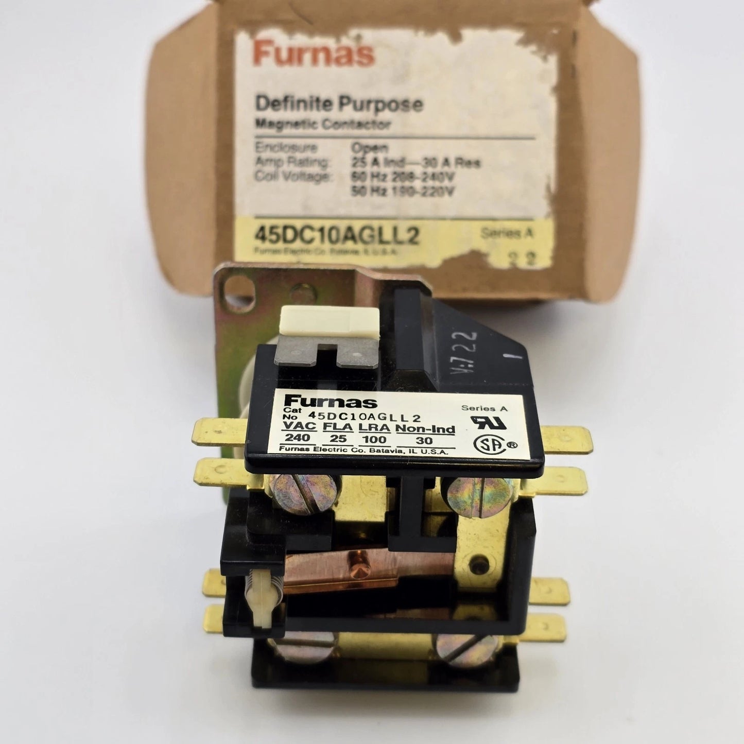 Furnas 45DC10AGLL2 Definite Purpose Magnetic Contactor 25-30A 1P 208-240V Coil